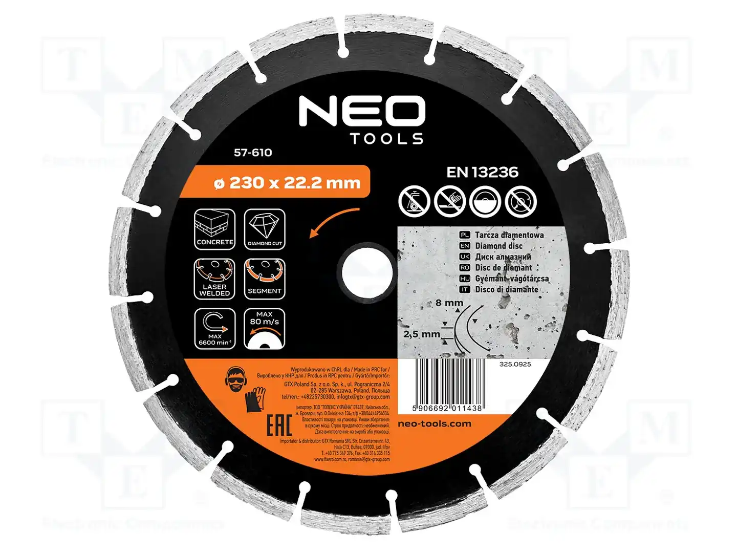 NEO TOOLS 57-610 — Диски для резки и шлифовки