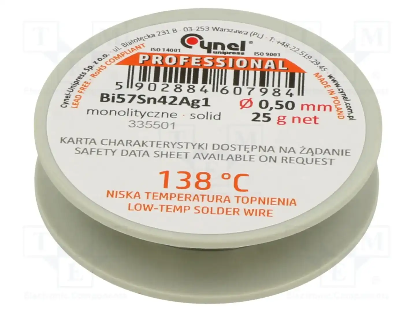 CYNEL BI57SN42AG1-B/T Ø 0.50 25 G — Паяльные провода бессвинцовые