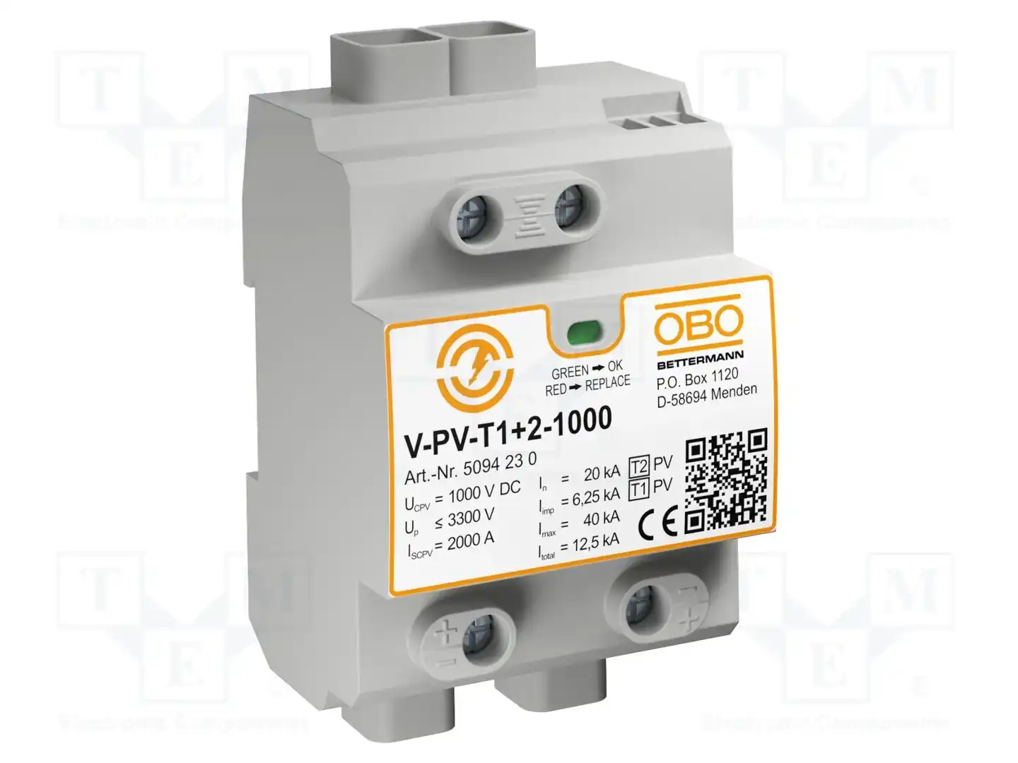 OBO BETTERMANN V-PV-T1+2-1000 — Ограничители перенапряжения