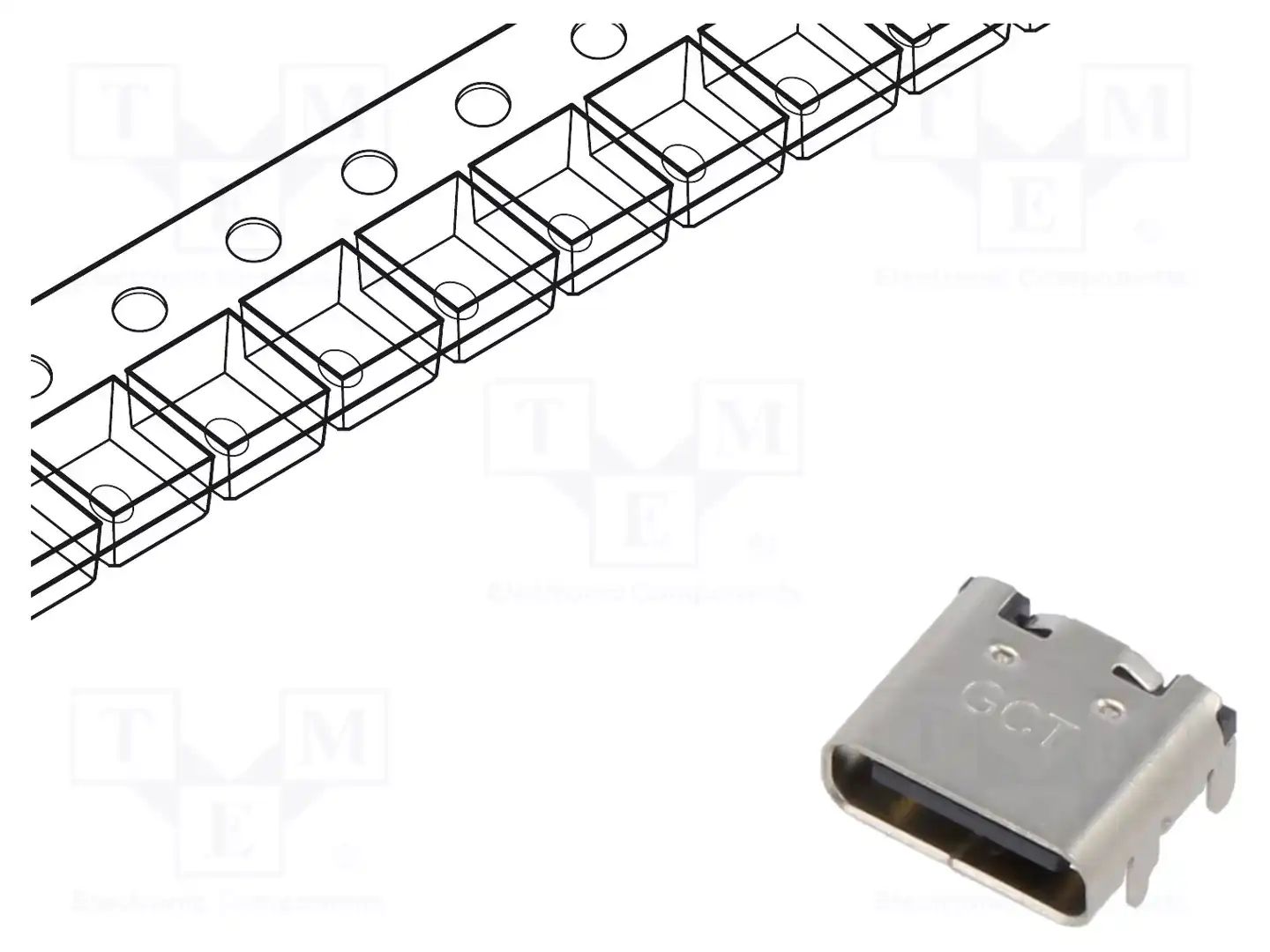 GCT USB4105-GF-A — Разъeмы USB и IEEE1394