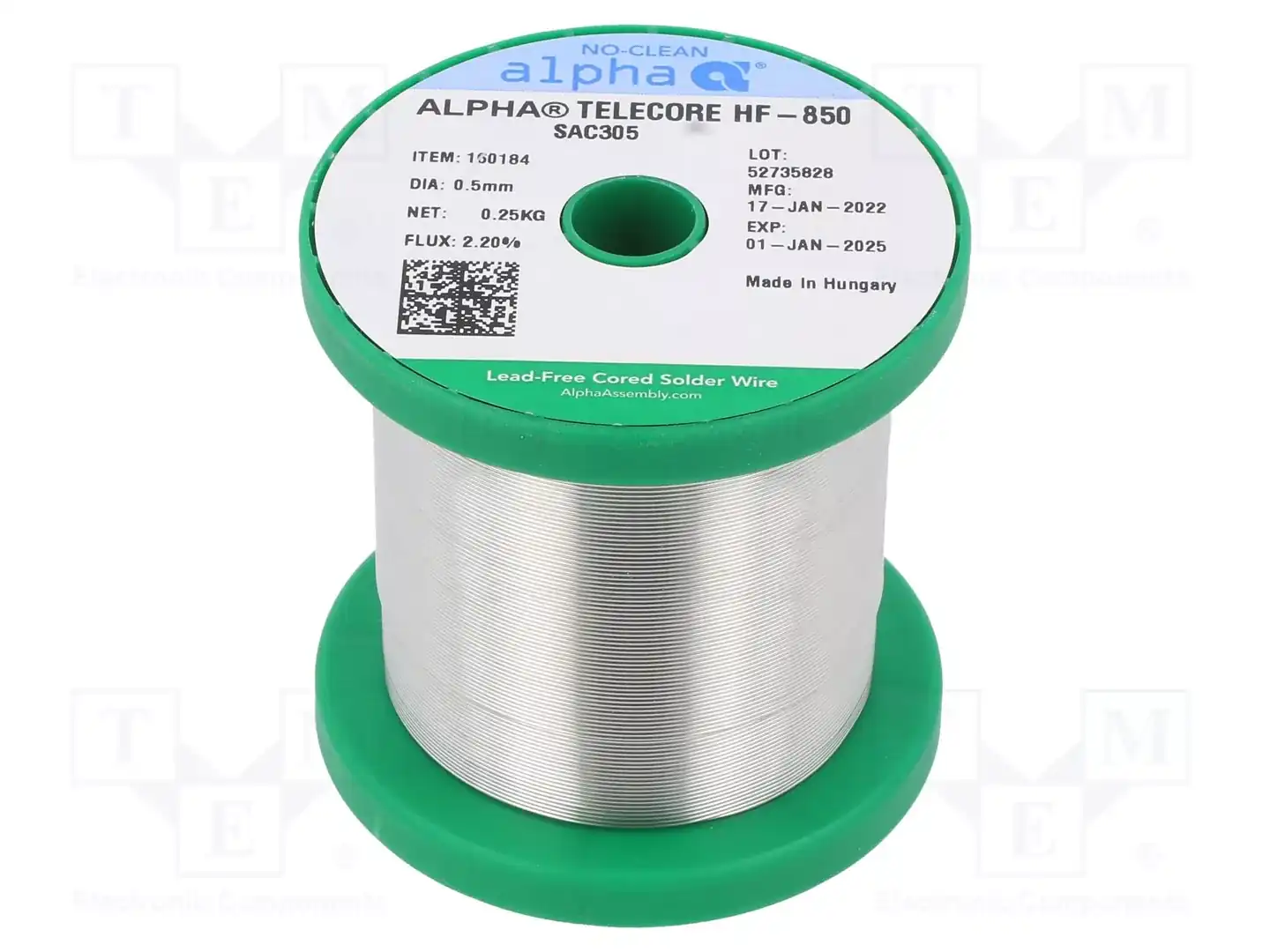 ALPHA SAC305 TELECORE HF-850/122 0,5MM 250G — Паяльные провода бессвинцовые