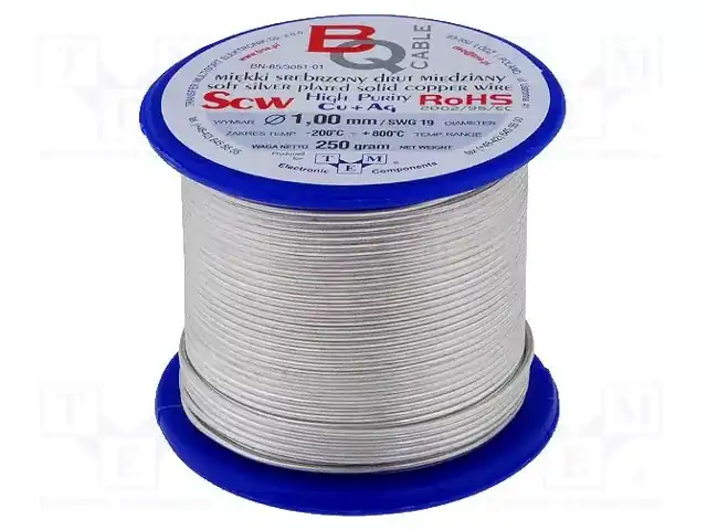 BQ CABLE SCW-1.00/250 — Проволока медная посеребренная