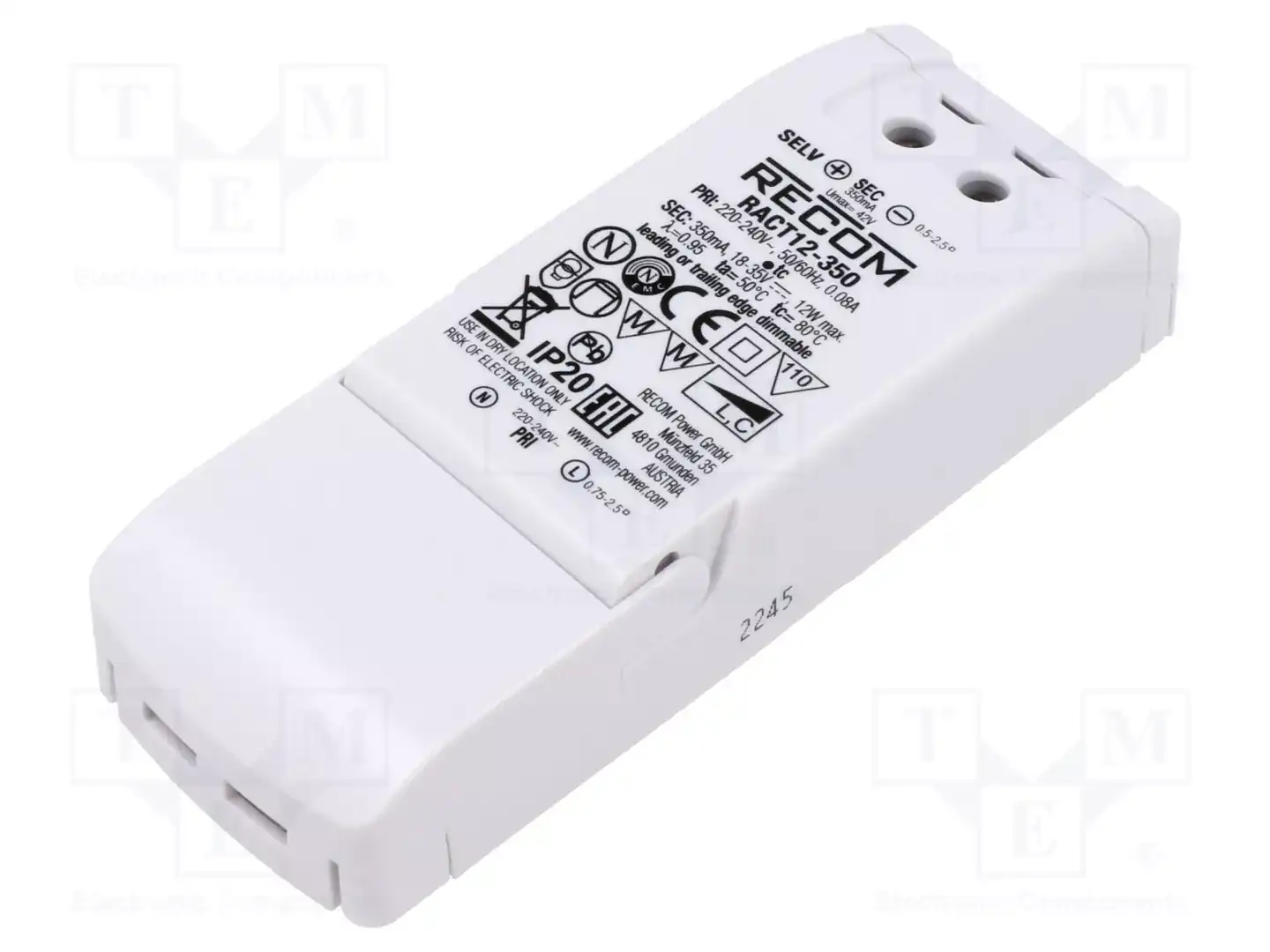 RECOM RACT12-350 — Блоки питания для LED