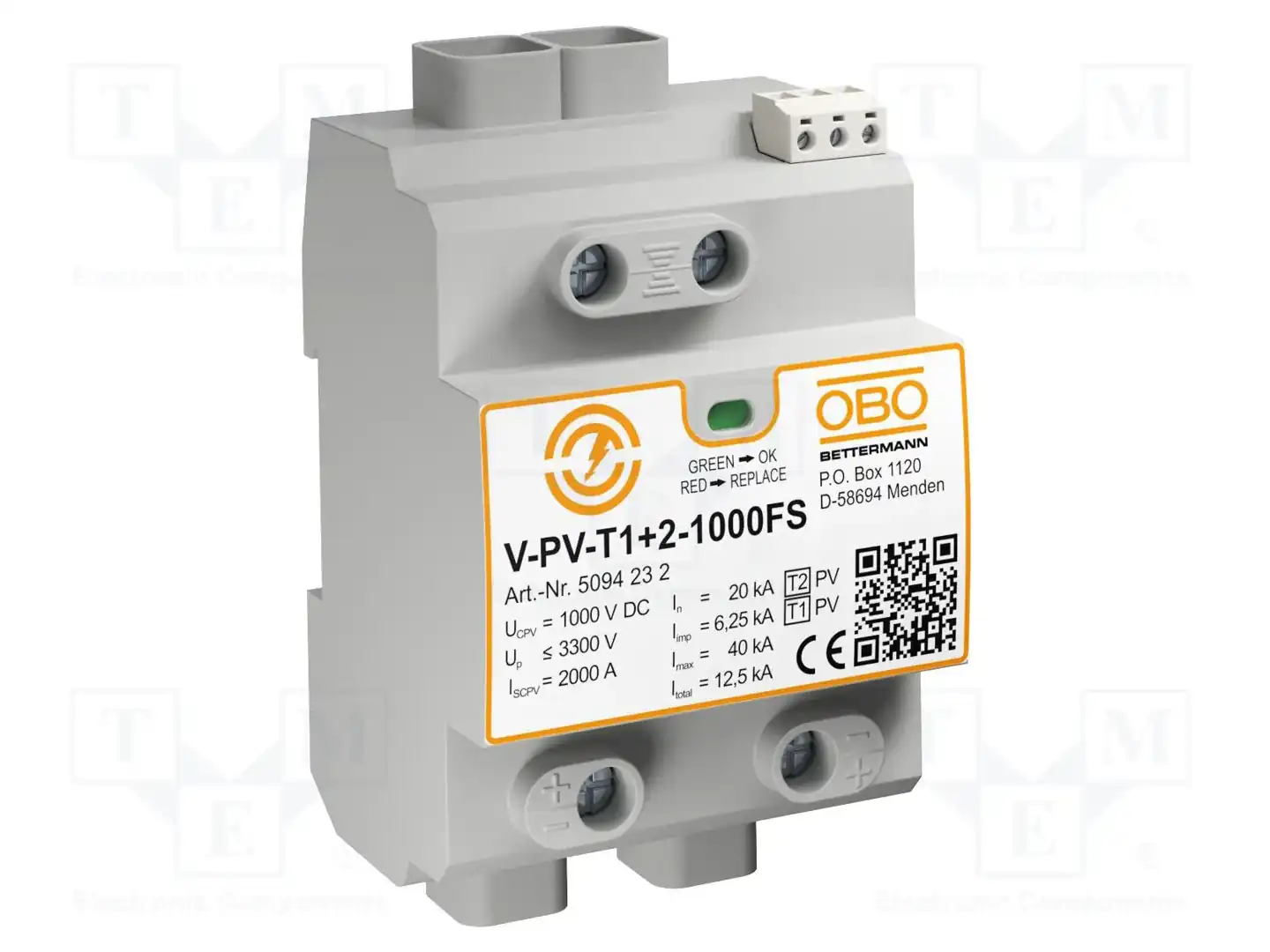 OBO BETTERMANN V-PV-T1+2-1000FS — Ограничители перенапряжения