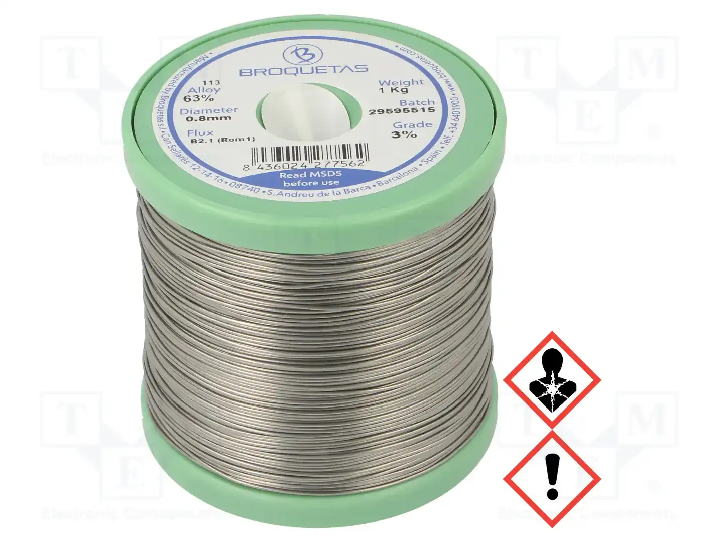 BROQUETAS BROFIL 63 B2.1 0.8MM 1000G — Паяльные провода свинцовые