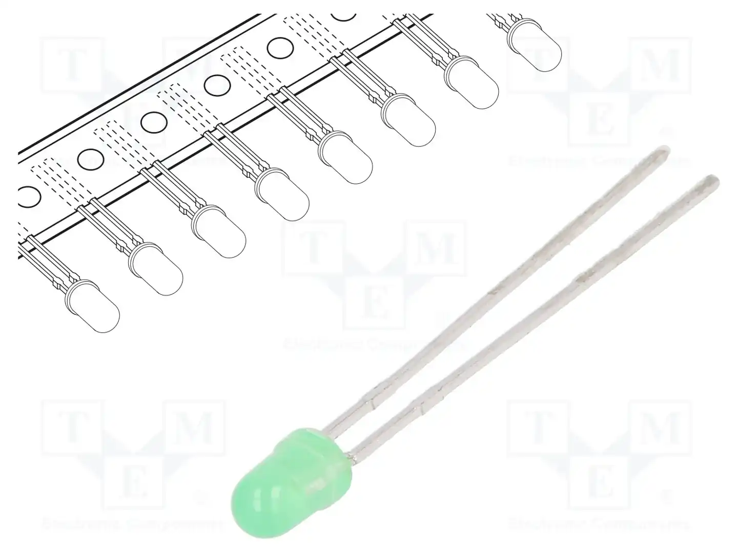 KINGBRIGHT ELECTRONIC L-934LGD-TNR2.54 — Круглые светодиоды THT