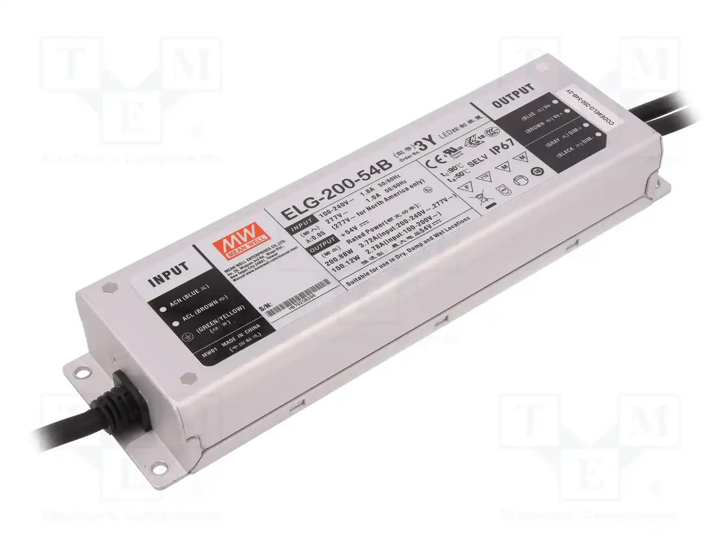 MEAN WELL ELG-200-54B-3Y — Блоки питания для LED