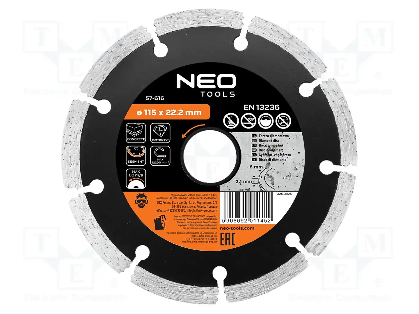 NEO TOOLS 57-616 — Диски для резки и шлифовки