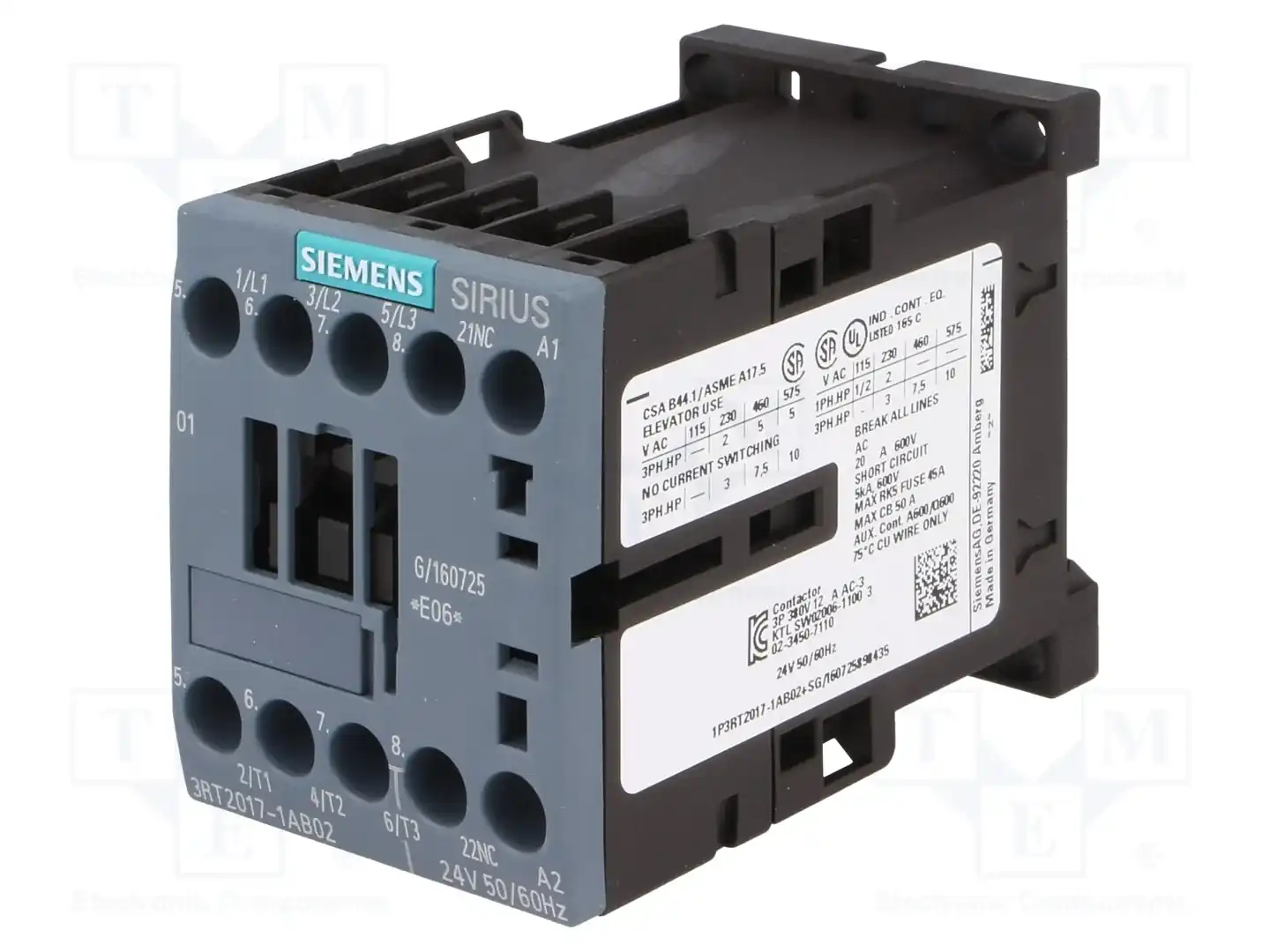 SIEMENS 3RT2017-1AB02 — Контакторы - главные модули