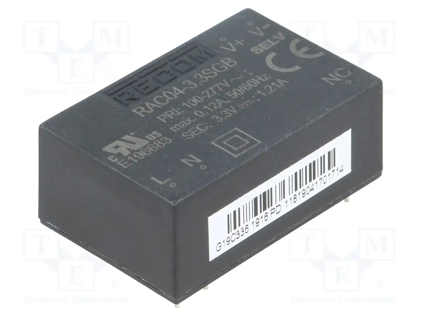 RECOM RAC04-3.3SGB — Преобразователи AC/DC для PCB