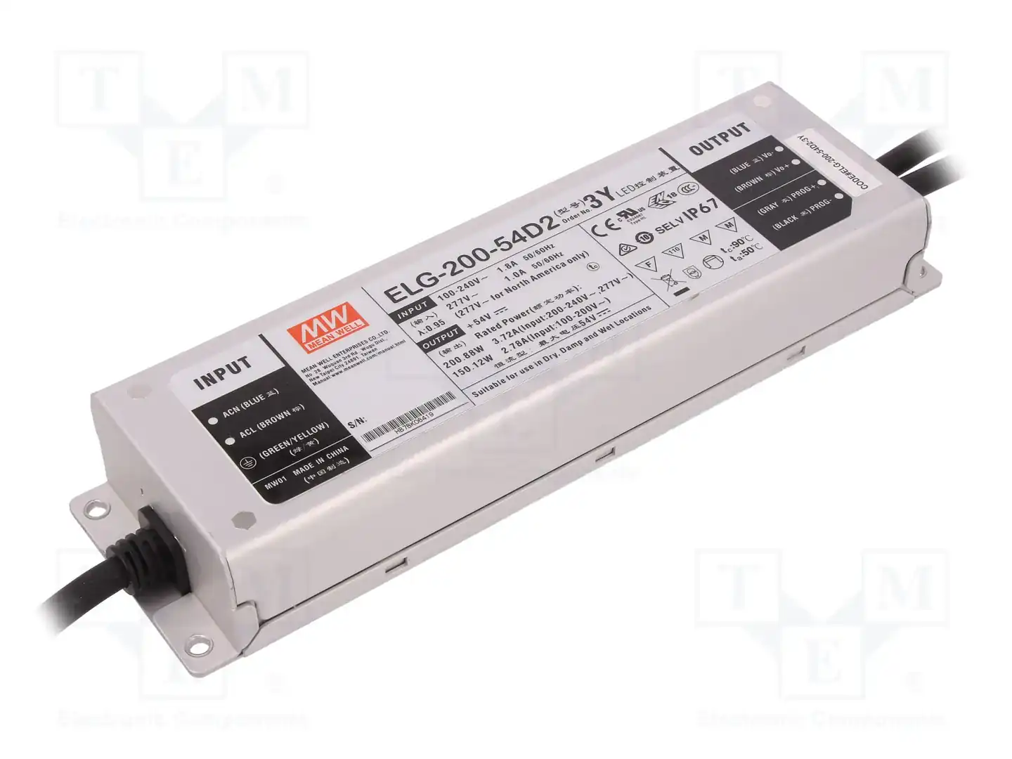 MEAN WELL ELG-200-54D2-3Y — Блоки питания для LED