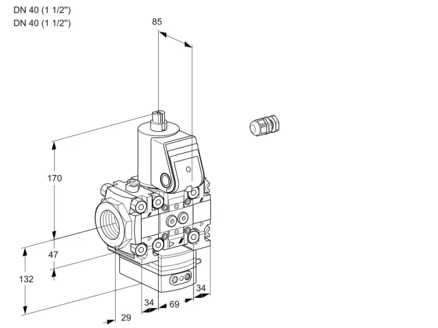 Kromschroder VAH 2E40R/40R05FHEVWR/PP/PP — регулятор расхода газа — 88102392