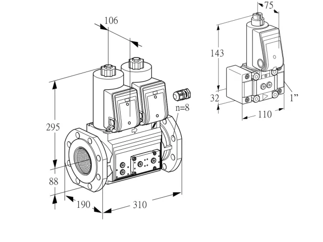 Kromschroder VCS 780F05NNWR3E/PPPP/PPZ- — двойной электромагнитный газовый клапан — 88204050