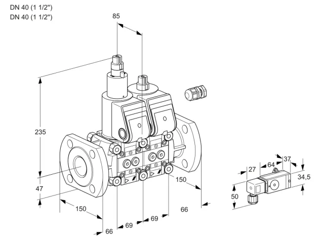 Kromschroder VCS 2E40F/40F05LNWR/3-PP/-3PP — двойной электромагнитный газовый клапан — 88106695