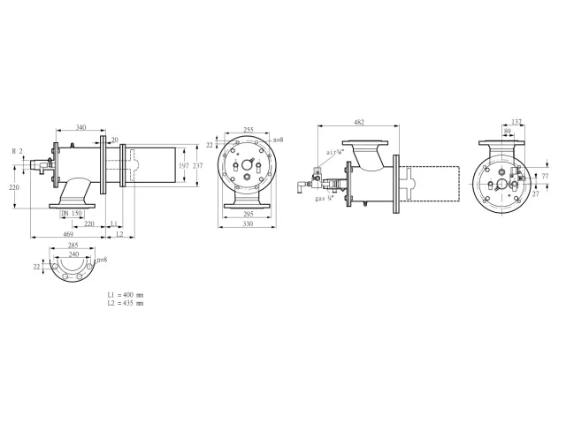 Kromschroder ZIC 200HBL-400/435-(23)D — промышленная газовая горелка — 84277651