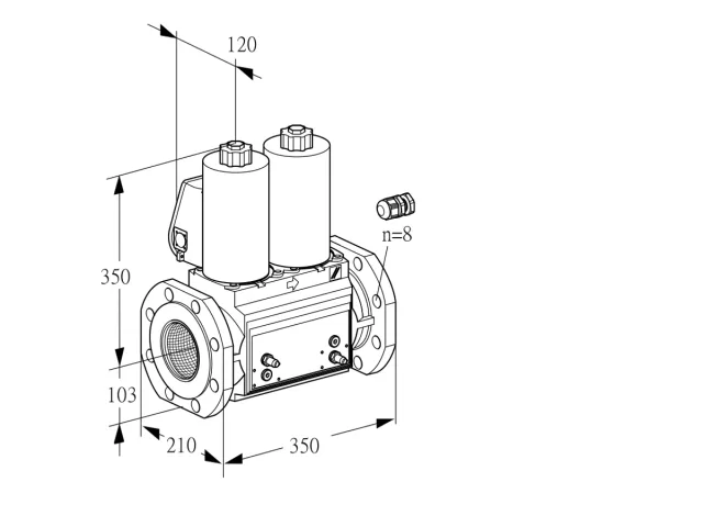 Kromschroder VCS 8100F05NNWL3B/MPPM/PPPP — двойной электромагнитный газовый клапан — 88204911