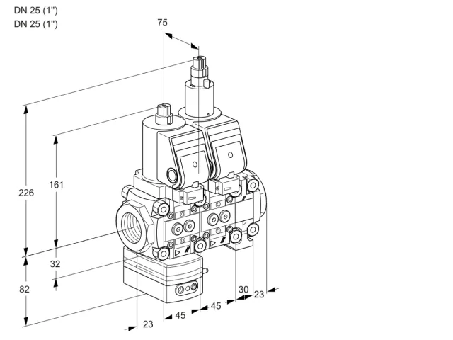 Kromschroder VCD 1T25N/25N05D-100LVQGR/PPPP/PPPP — двойной электромагнитный газовый клапан — 88106832