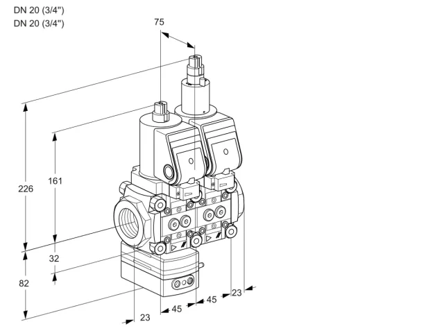 Kromschroder VCD 1T20N/20N05D-100LQSR/PPPP/PPPP — двойной электромагнитный газовый клапан — 88104409