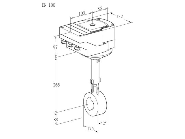 Kromschroder IBH 100W01A/20-60W3T — дисковая поворотная заслонка — 88303739
