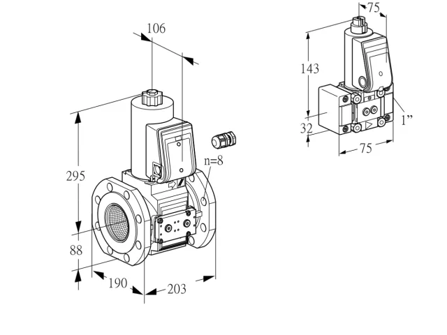 Kromschroder VAS 780F05NW3E/PP/Z- — электромагнитный газовый клапан — 88204158