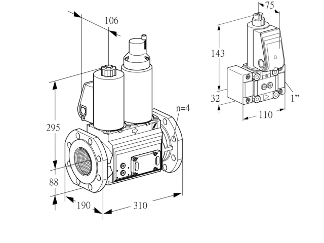 Kromschroder VCS 7T80A05NLQLE/PPZ-/PPPP — двойной электромагнитный газовый клапан — 88206960