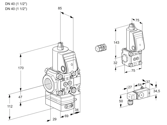 Kromschroder VAG 2E40R/40R05GEVWR/3-/ZS — регулятор соотношения газ/воздух — 88105840