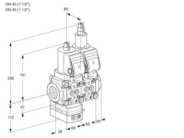 Kromschroder VCD 2E40R/40R05D-25LQSR/PPPP/PPPP — двойной электромагнитный газовый клапан — 88100396
