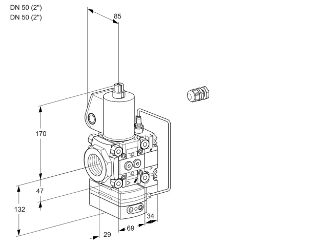 Kromschroder VAH 2E50R/50R05HEVWL/PP/PP — регулятор расхода газа — 88101028