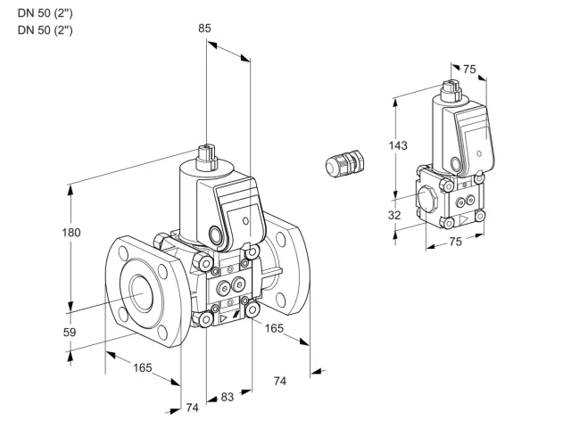 Kromschroder VAS 3E50F/50F05NWR/PP/BS — электромагнитный газовый клапан — 88106642