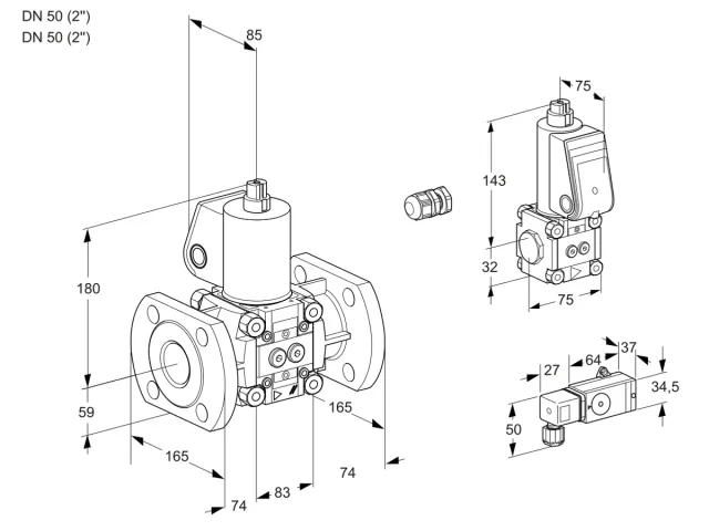 Kromschroder VAS 3E50F/50F05NWL/BS/2- — электромагнитный газовый клапан — 88104052