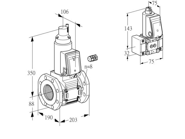 Kromschroder VAS 780F05LW3E/B-/B- — электромагнитный газовый клапан — 88205092
