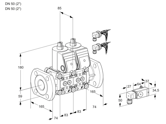 Kromschroder VCS 3E50F/50F05NNKR6/3-PP/PPPP — двойной электромагнитный газовый клапан — 88104330