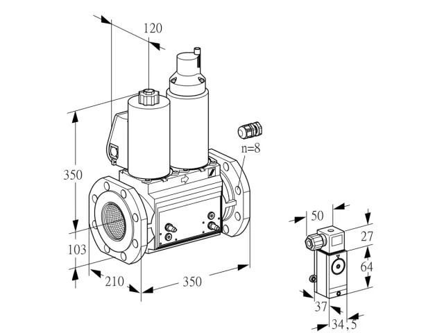 Kromschroder VCS 8100F05NLWL3B/MPPM/MP2- — двойной электромагнитный газовый клапан — 88207195