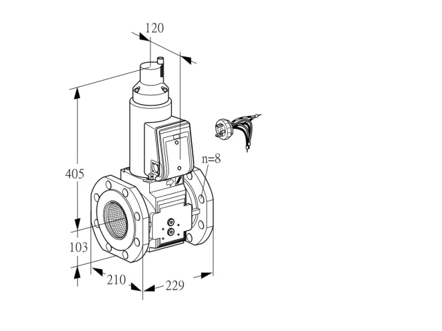 Kromschroder VAS 8100F05LWB/PP/PP — электромагнитный газовый клапан — 88204403