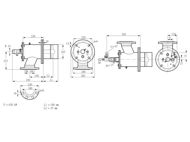 Kromschroder ZIO 165HML-100/35-(34)D — промышленная газовая горелка — 84246013