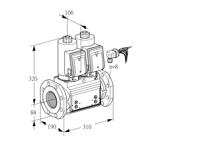 Kromschroder VCS 780F05NNWSRB/PPPP/PPPP — двойной электромагнитный газовый клапан — 88203085
