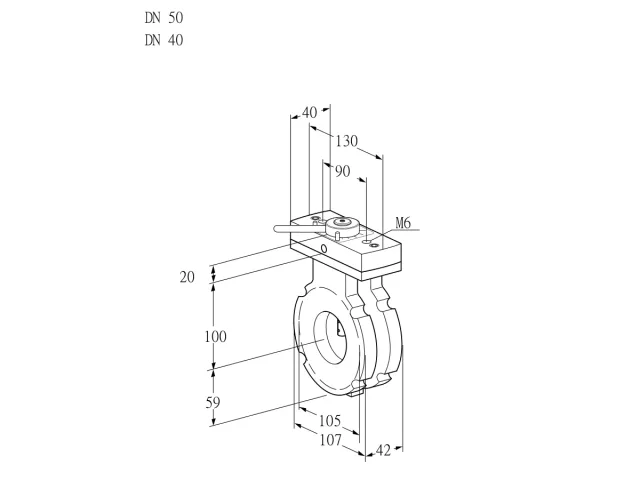 Kromschroder BVG 50/40W05H — дисковая поворотная заслонка — 88302678