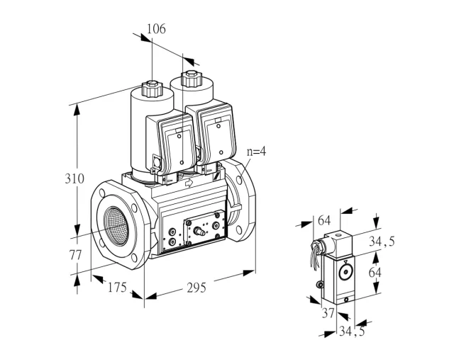 Kromschroder VCS 6T65A05NNQSRE/2-M3/PPPP — двойной электромагнитный газовый клапан — 88207402