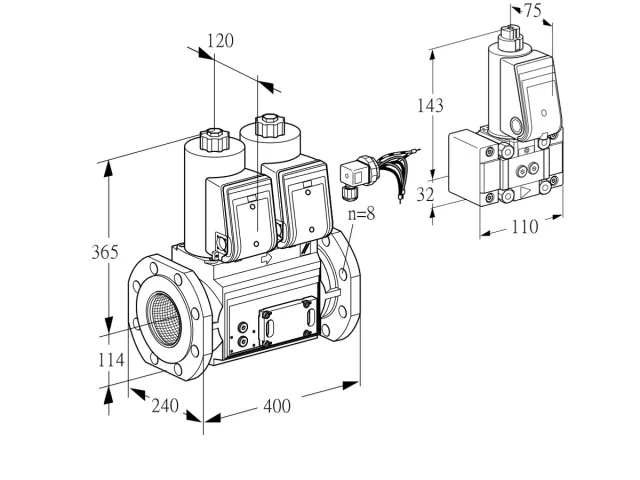 Kromschroder VCS 9125F05NNARE/PPB-/MPPM — двойной электромагнитный газовый клапан — 88203665