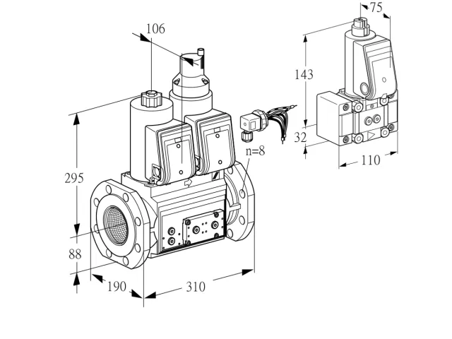 Kromschroder VCS 780F05NLWRE/PPPP/PPB- — двойной электромагнитный газовый клапан — 88205056