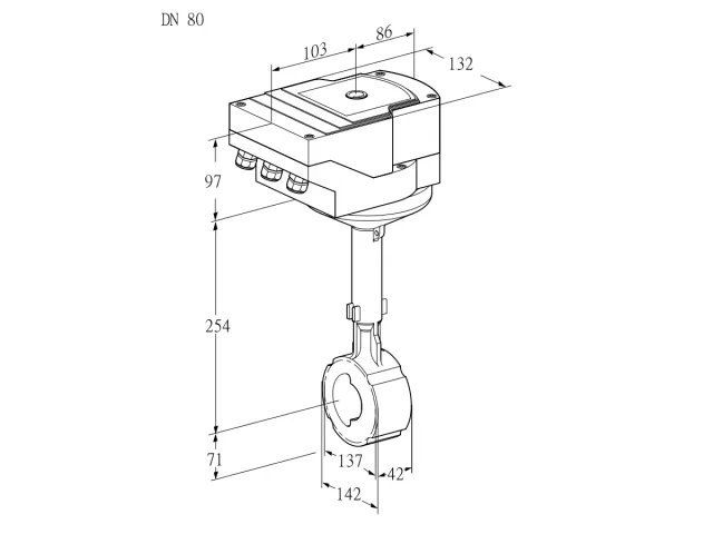 Kromschroder IBH 80W01A/40A2A — дисковая поворотная заслонка — 88301593