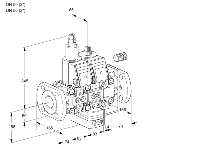 Kromschroder VCH 3E50F/50F05LHEVWR/PPPP/PPPP — двойной электромагнитный газовый клапан — 88107374