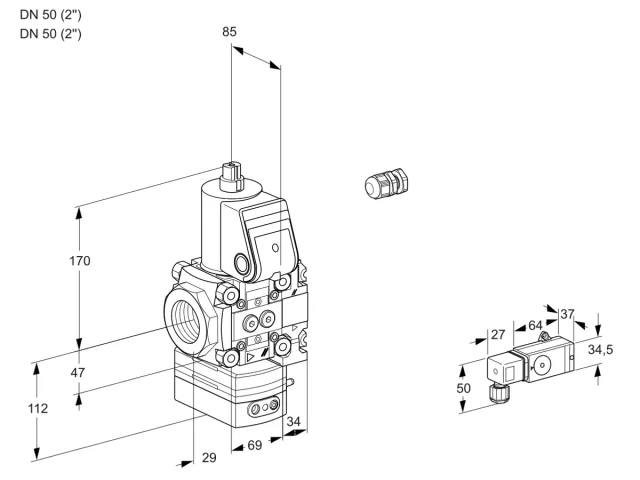 Kromschroder VAG 2E50R/50R05GEVWR/-3/PP — регулятор соотношения газ/воздух — 88107761