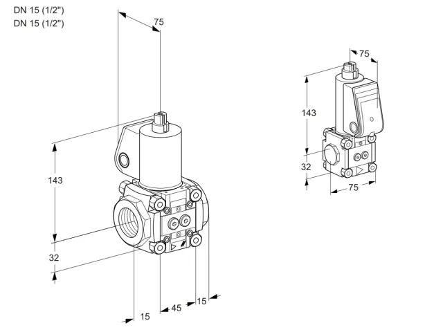 Kromschroder VAS 1T15N/15N05NQL/ZS/PP — электромагнитный газовый клапан — 88100438