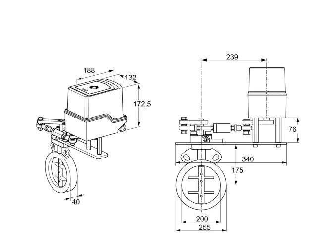 Kromschroder IDR 200Z03A100GA/50-30W20E — дисковая поворотная заслонка — 88303551