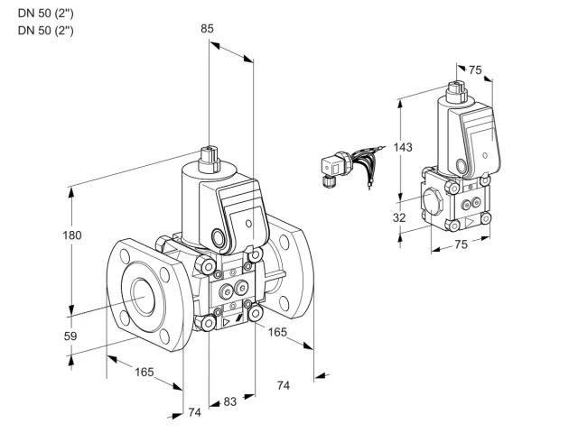 Kromschroder VAS 3E50F/50F05NWR/PP/BS — электромагнитный газовый клапан — 88106643