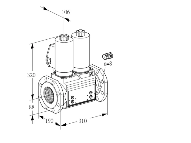 Kromschroder VCS 780F05NNWSL3B/PPPP/PPPP — двойной электромагнитный газовый клапан — 88204184