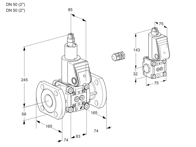 Kromschroder VAS 3E50F/50F05LWR/PP/BS — электромагнитный газовый клапан — 88107706