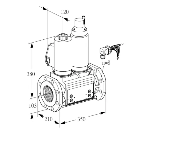 Kromschroder VCS 8100F05NLWSLB/PPPP/PPPP — двойной электромагнитный газовый клапан — 88203805