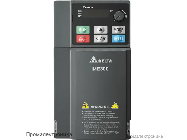 Преобразователи частоты Delta Electronics VFD2A8ME21ANNAA (0.4 кВт 1ф 230В) серии ME300